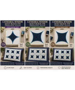 Cathedral Window Quilt Block Bundle – 3 ITH Designs 5x5