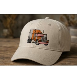 Classic Orange Semi Truck Embroidery Design Classic Orange Semi Truck Embroidery Design