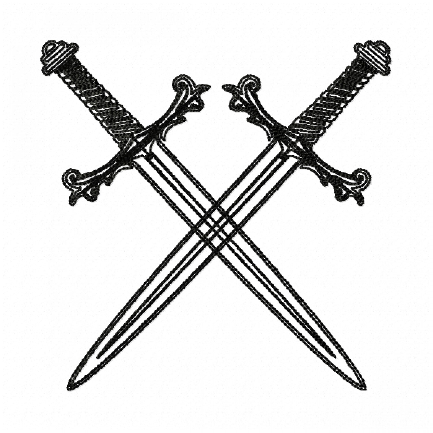 Crossed swords Embroidery Design