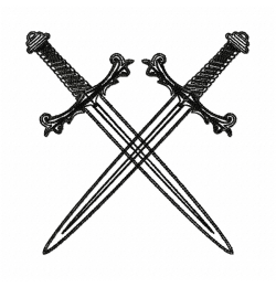 Crossed swords Embroidery Design