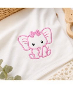 Baby Girl Elephant Embroidery Design