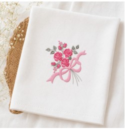 Cute Rose Bow Embroidery Design