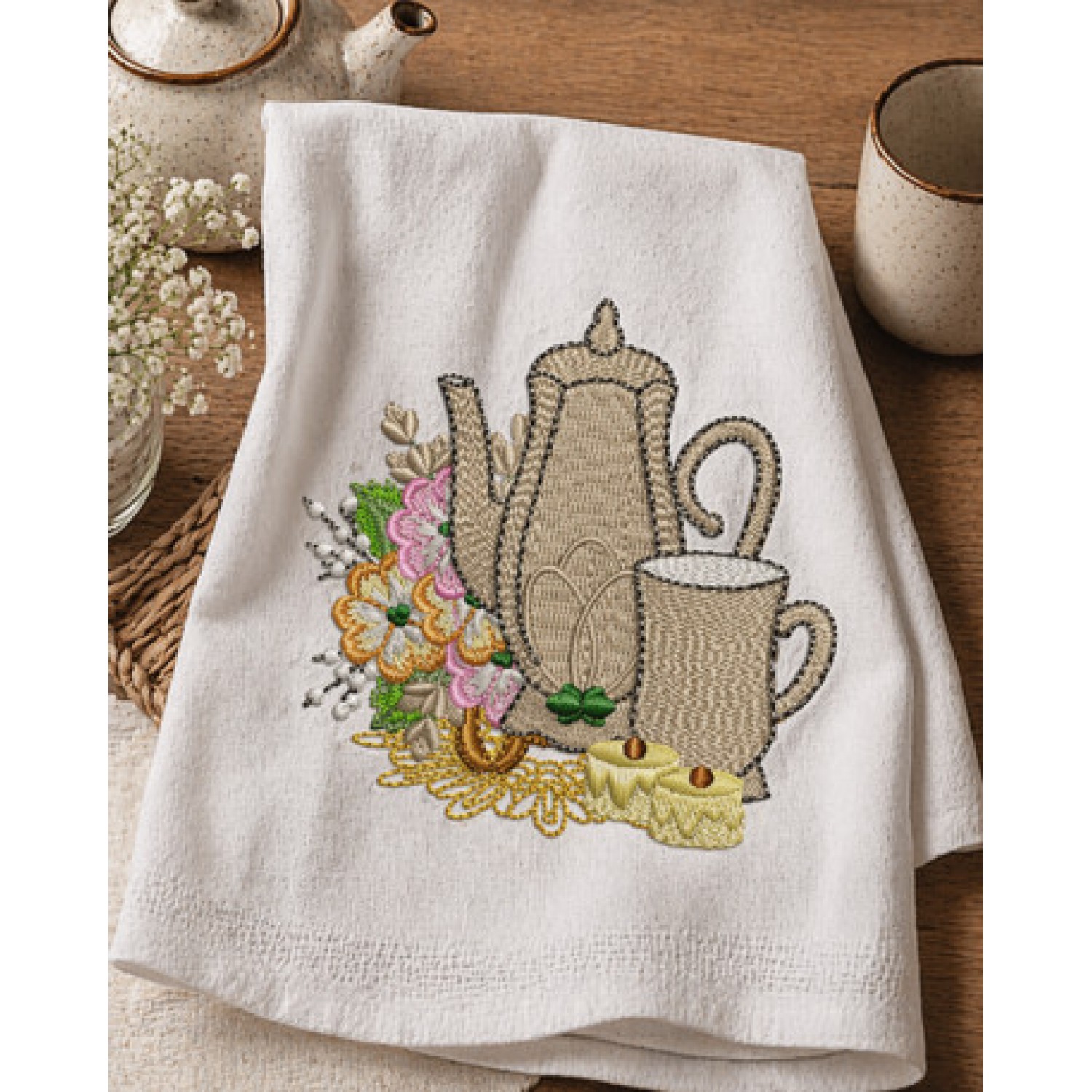 Cute Amazing Teapot Embroidery Design