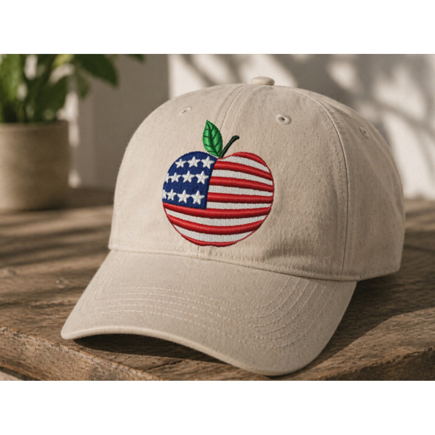 Cute American Apple Embroidery Design – 4x4 Hoop