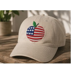 Cute American Apple Embroidery Design – 4x4 Hoop