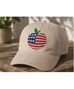 Cute American Apple Embroidery Design – 4x4 Hoop