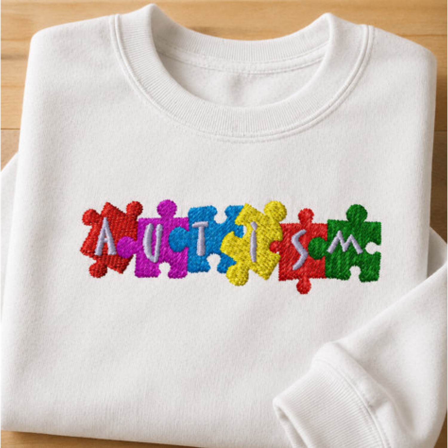Cute Autism Embroidery Design 4x4
