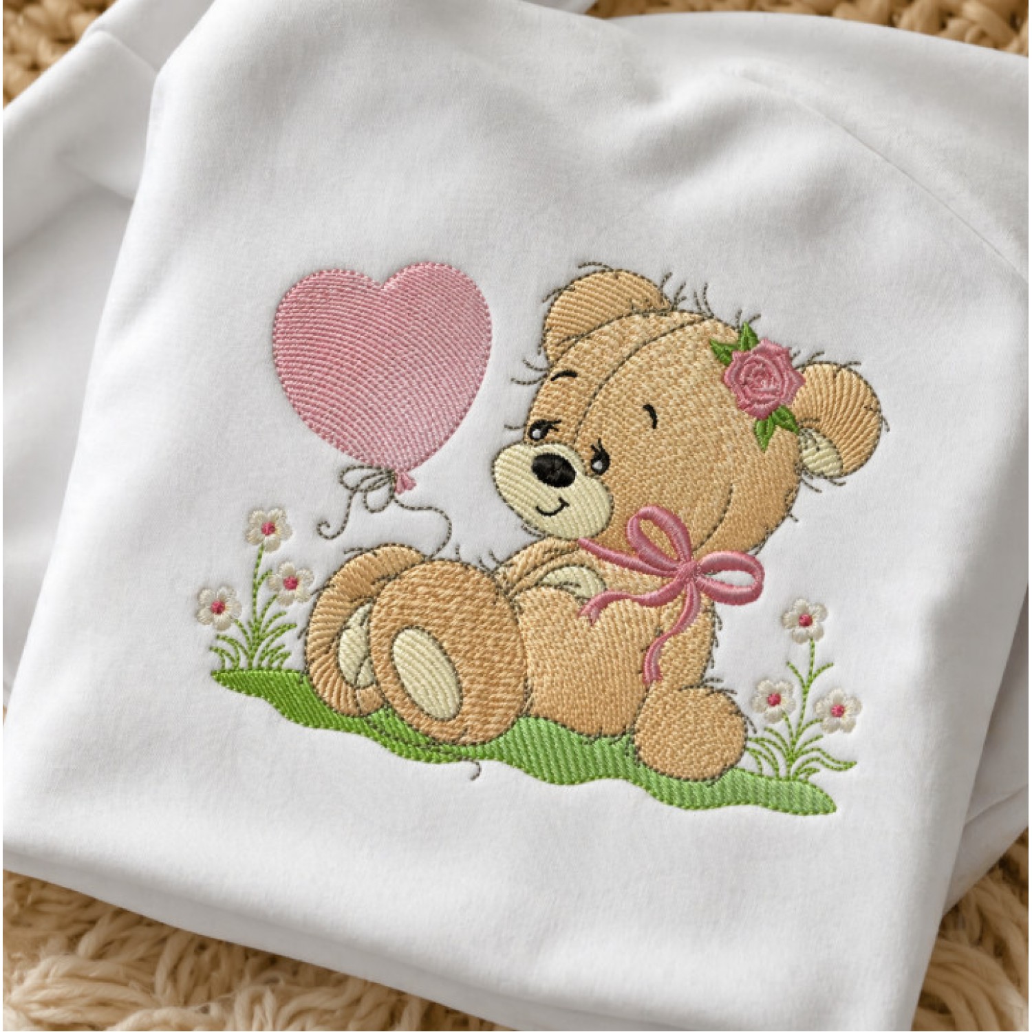 Cute Baby Bear Embroidery Design – 5x7 Hoop