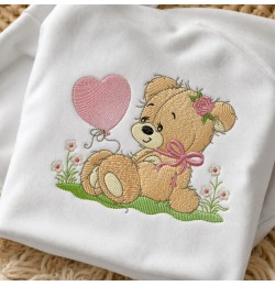 Cute Baby Bear Embroidery Design – 5x7 Hoop