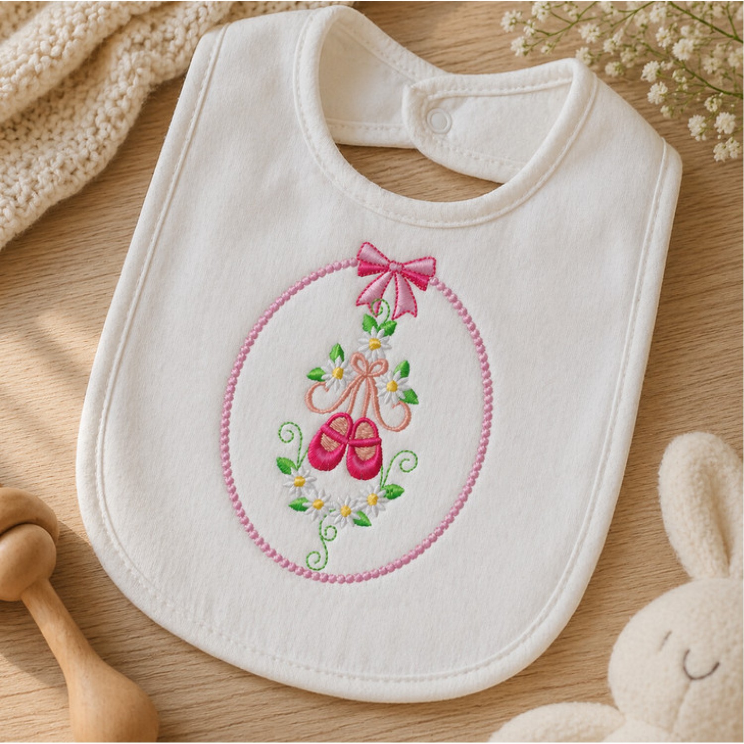 Adorable Baby Shoes Embroidery Design for Baby Shower Gifts