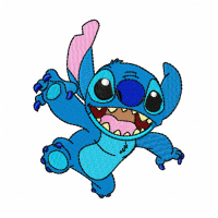 Cute Blue Alien Monster Embroidery Design 3 Sizes