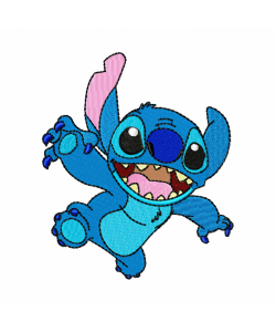 Cute Blue Alien Monster Embroidery Design 3 Sizes
