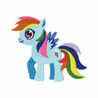 Cute Cartoon Pony Embroidery Design 5x7