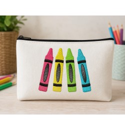 Cute Colorful Crayons Embroidery Design 4x4 Cute Colorful Crayons Embroidery Design 4x4