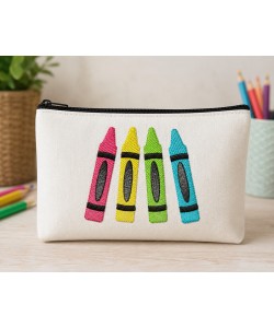 Cute Colorful Crayons Embroidery Design 4x4