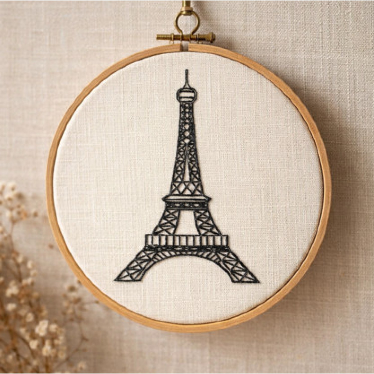 Cute Eiffel tower Embroidery Design