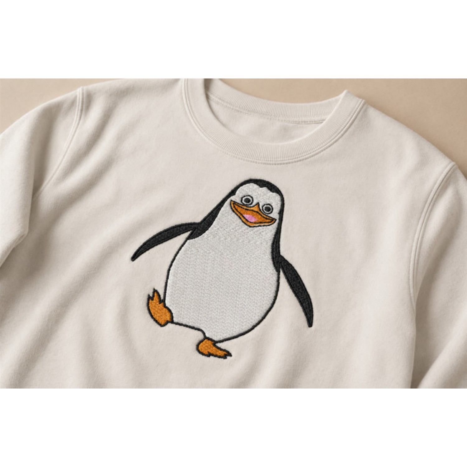Cute Happy Penguin Embroidery Design