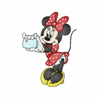 Cute Mouse Princess Selfie Embroidery Design
