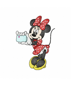 Cute Mouse Princess Selfie Embroidery Design