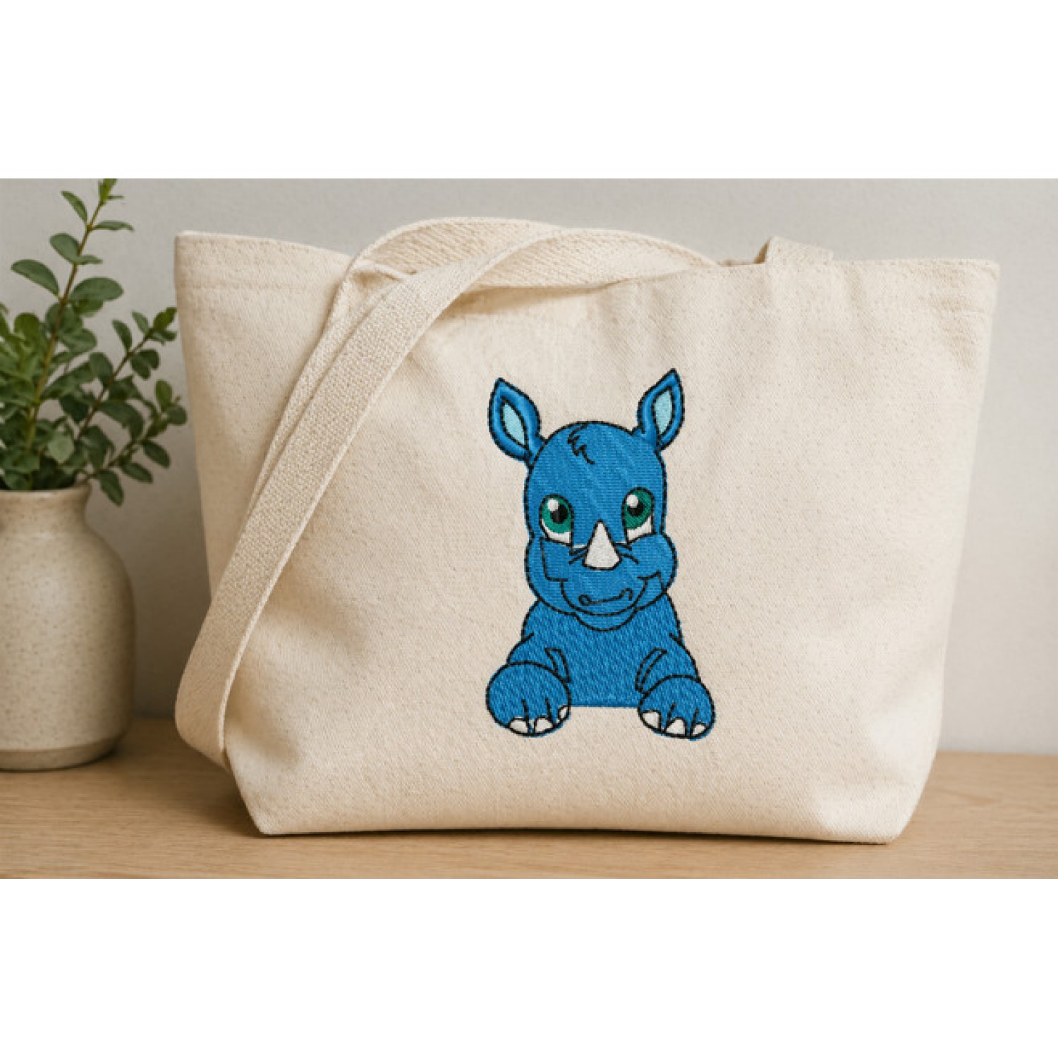 Cute Rhino Embroidery Design