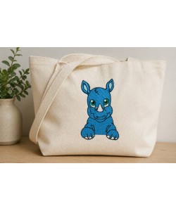 Cute Rhino Embroidery Design