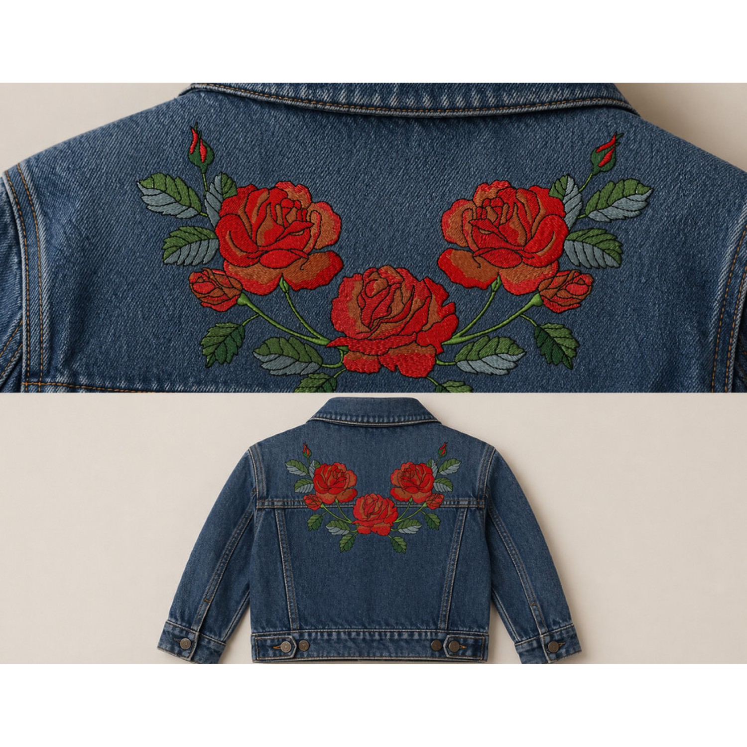 Cute Roses Red Embroidery Design