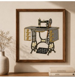 Cute Vintage Sewing Machine Embroidery Design