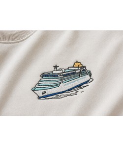 Elegant Cruise Ship Embroidery Design