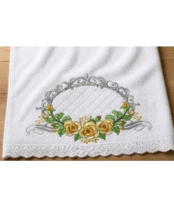 Elegant Rose Frame Embroidery Design