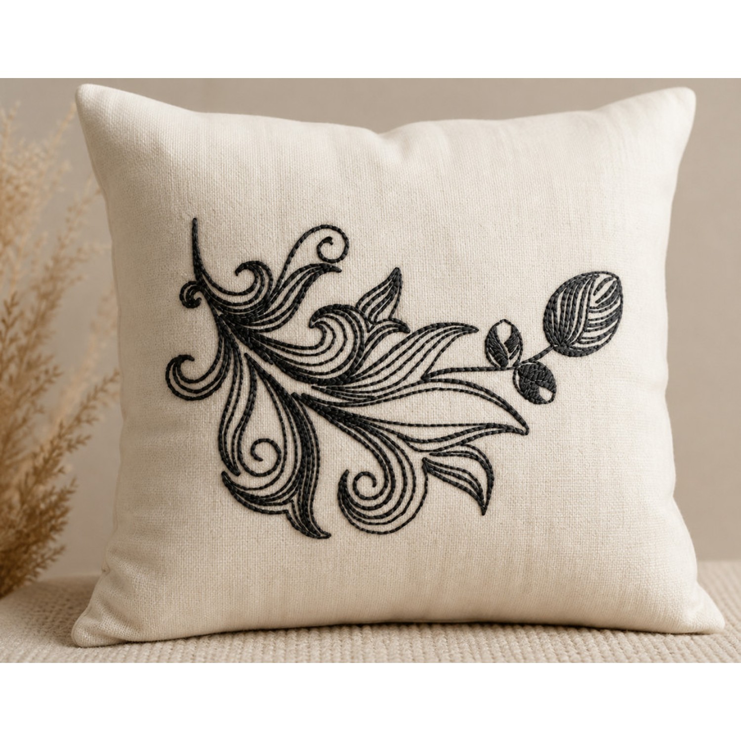 Elegant Swirl Bloom Embroidery Design