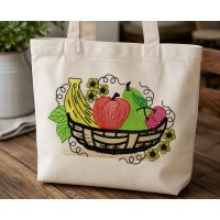 Farm Fresh Fruit Basket Embroidery Design