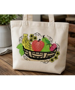 Farm Fresh Fruit Basket Embroidery Design