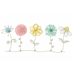 Flores mixtas Embroidery Design