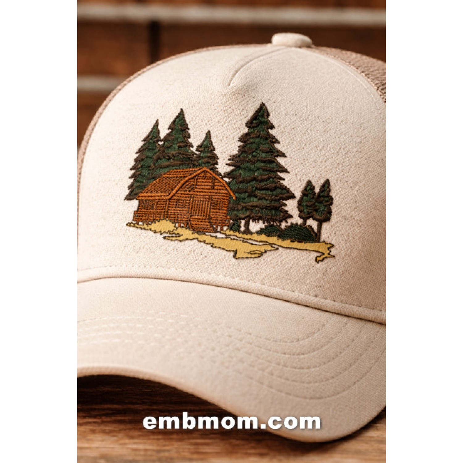 Forest Cabin Embroidery Design