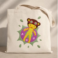 Free Cute Summer Girl Embroidery Design