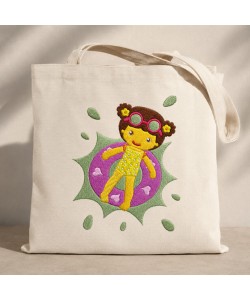 Free Cute Summer Girl Embroidery Design