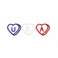 Free USA Heart Trio Embroidery Design 4x4