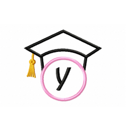 Graduation Cap Monogram Letter Y Embroidery Design Graduation Cap Monogram Letter Y Embroidery Design
