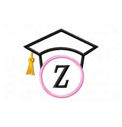 Graduation Cap Monogram Letter Z Embroidery Design Graduation Cap Monogram Letter Z Embroidery Design