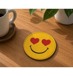 Heart Eyes Smiley Face In The Hoop Embroidery Design 4x4