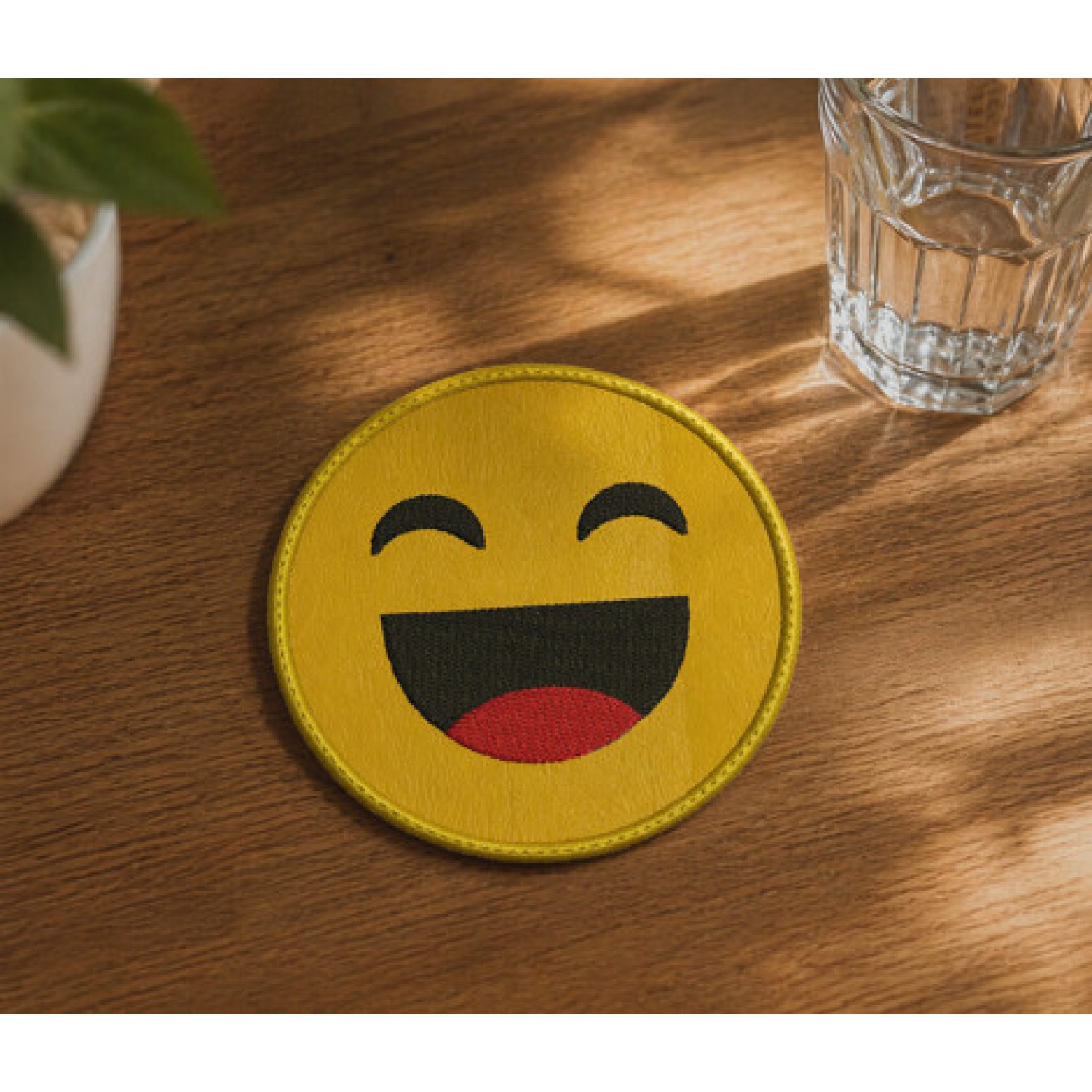 Laughing Smiley Face In The Hoop Embroidery Design 4x4