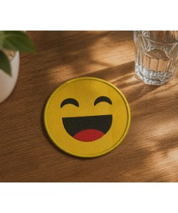 Laughing Smiley Face In The Hoop Embroidery Design 4x4