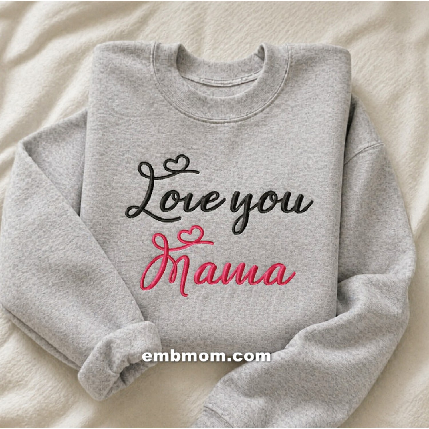 Love you Mama Embroidery Design 5x7