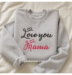 Love you Mama Embroidery Design 5x7 Love you Mama Embroidery Design 5x7
