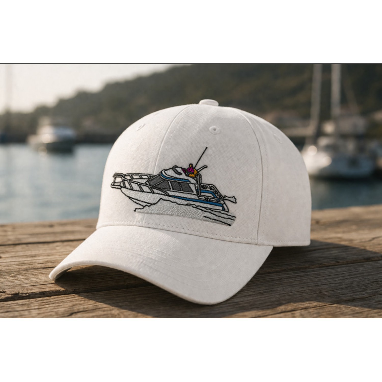Luxury Speedboat Embroidery Design