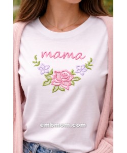 Mama Floral Embroidery Design