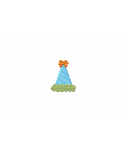 Mini Birthday Party Hat Embroidery Design