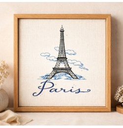 Cute Paris France Embroidery Design Cute Paris France Embroidery Design