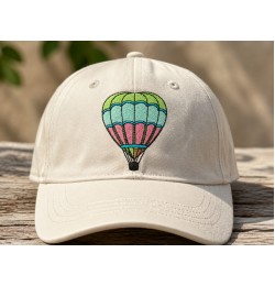 Pastel Hot Air Balloon Embroidery Design