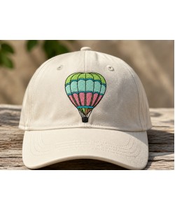 Pastel Hot Air Balloon Embroidery Design